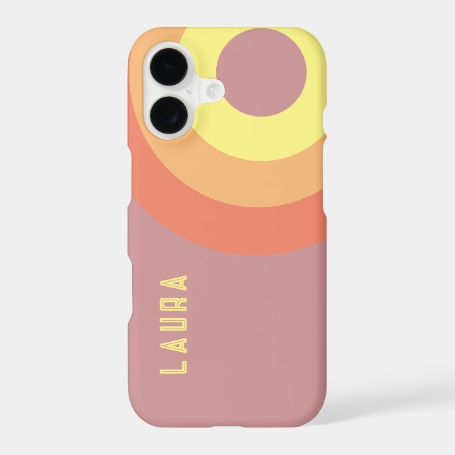 Custom name Rainbow Target – pink, Peach  (Back)
