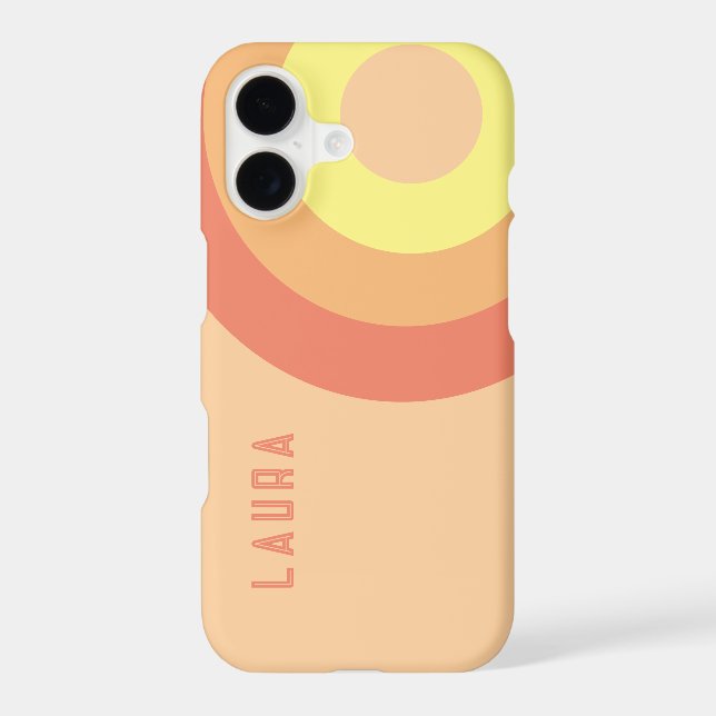 Custom name Rainbow Target – pink, Peach  (Back)