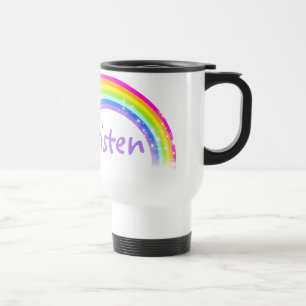 Custom name rainbow travel / girls club violet mug