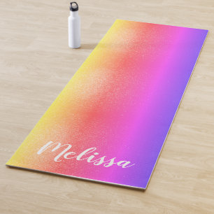 Custom Name Rainbow Yoga Mat