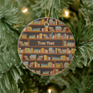 Custom Name Reader Bookaholic Books Lover Bookworm Ceramic Ornament
