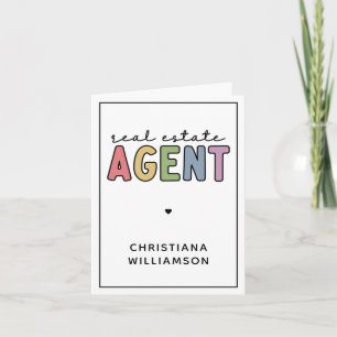 Custom Name Real Estate Agent   Realtor Gifts Card