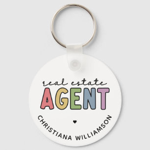 Custom Name Real Estate Agent Realtor Gifts Key Ring