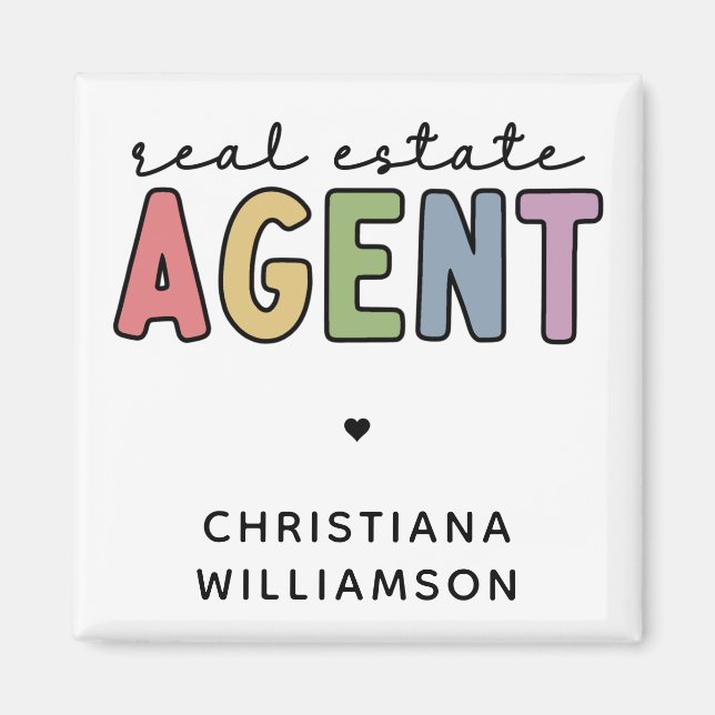 Custom Name Real Estate Agent | Realtor Gifts  Magnet (Front)