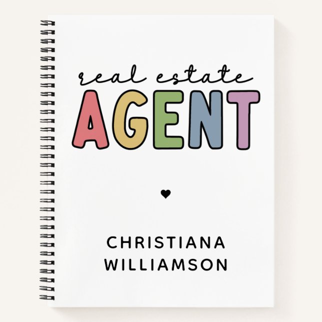 Custom Name Real Estate Agent | Realtor Gifts Notebook (Front)