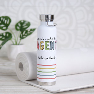 Custom Name Real Estate Agent   Realtor Gifts Water Bottle