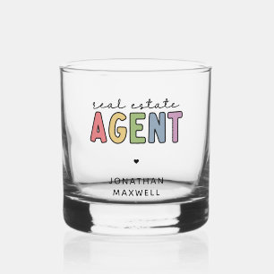 Custom Name Real Estate Agent   Realtor Gifts Whiskey Glass