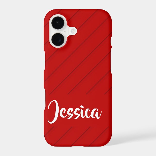 Custom name red diagonal plastic textured (Back)