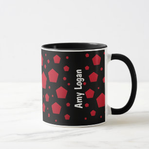 Custom Name Red Pentagon Holiday Coffee Mug