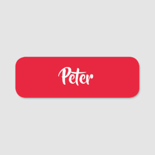 Custom name red plain name tag