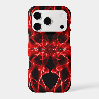 Custom Name Red Smoke Symmetrical Black