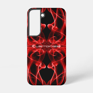 Custom Name Red Smoke Symmetrical Black Samsung Galaxy Case