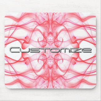 Custom Name Red Smoke Symmetrical White Mouse Pad