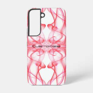 Custom Name Red Smoke Symmetrical White Samsung Galaxy Case