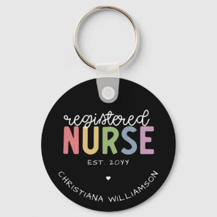 Custom Name Registered Nurse RN Nurse Graduation Key Ring