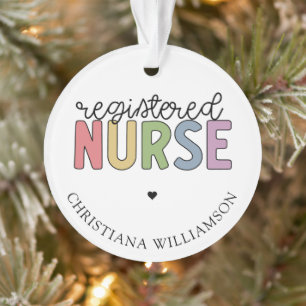 Custom Name Registered Nurse RN Nurse Graduation Ornament