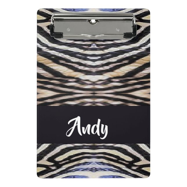 Custom name reptile skin patterned mini clipboard (Front)