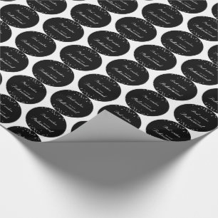 Custom Name, Retirement Congratulations Black Wrapping Paper