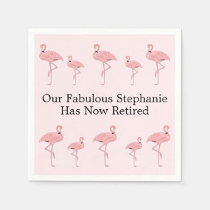 Custom Name Retirement Party Pink Flamingo Napkin