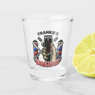 Custom NAME Retro Barber Shop Pole Barbershop Shot Glass
