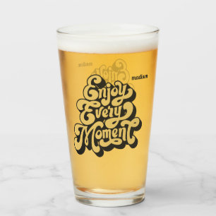 Custom Name Retro "Enjoy Every Moment" Glass