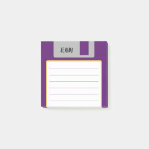Custom Name Retro Floppy Disc, Y2K and 90ies Post-it Notes