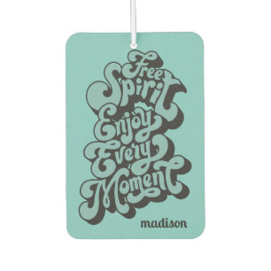 Custom Name Retro "Free Spirit" Car Air Freshener