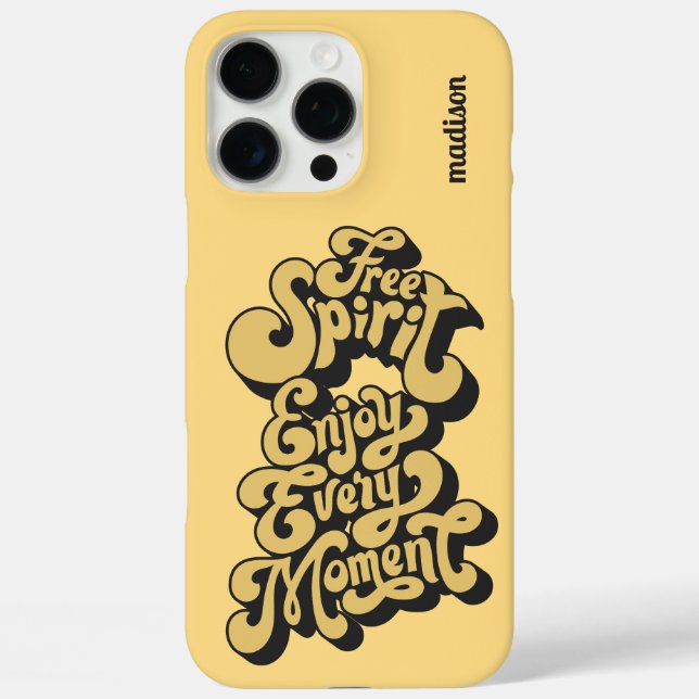 Custom Name Retro "Free Spirit" Case-Mate iPhone Case (Back)