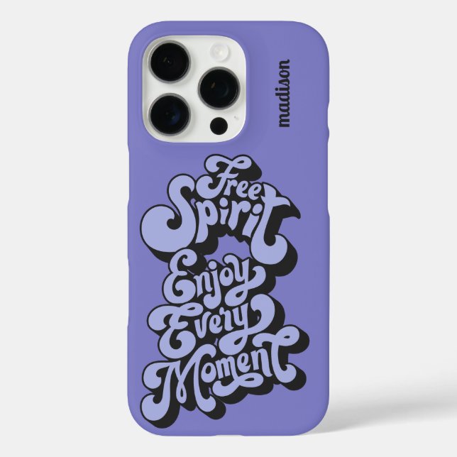 Custom Name Retro "Free Spirit" Case-Mate iPhone Case (Back)