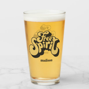 Custom Name Retro "Free Spirit" Glass