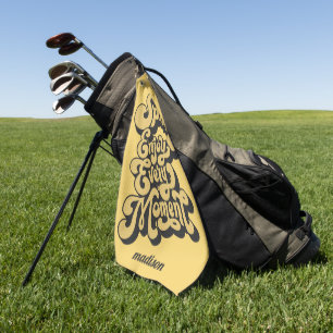 Custom Name Retro "Free Spirit" Golf Towel