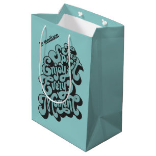 Custom Name Retro "Free Spirit" Medium Gift Bag