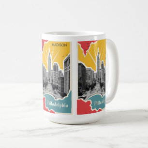 Custom Name Retro Philadelphia Coffee Mug