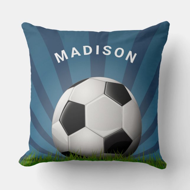 Custom name Retro Soccer Ball pillows (Front)