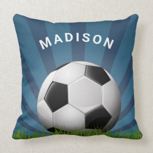 Custom name Retro Soccer Ball pillows