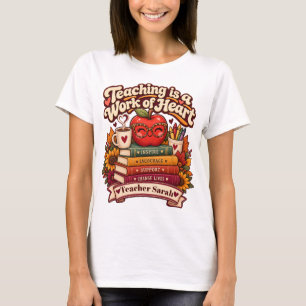 Custom Name Retro Teacher Appreciation Coffee T-Shirt