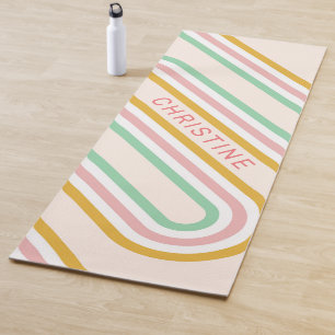 Custom Name Retro Yoga Mat 