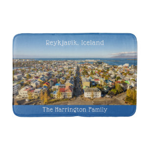 Custom Name Reykjavik Iceland Bath Mat