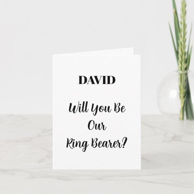 Custom Name Ringbearer Wedding Simple Minimal Invitation (Front)