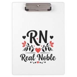 Custom Name RN Real Noble Floral Gift Clipboard