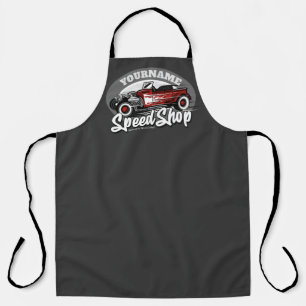 Custom NAME Rockabilly Roadster Speed Shop Garage Apron