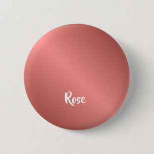 Custom name rose gold 6 cm round badge
