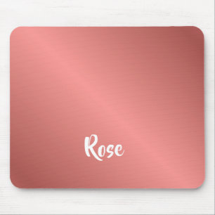 Custom name rose gold mouse pad