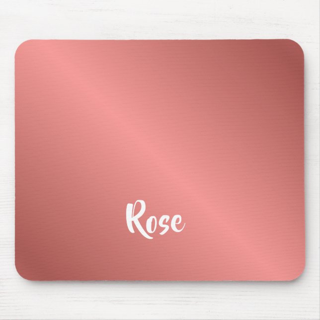 Custom name rose gold mouse pad (Front)
