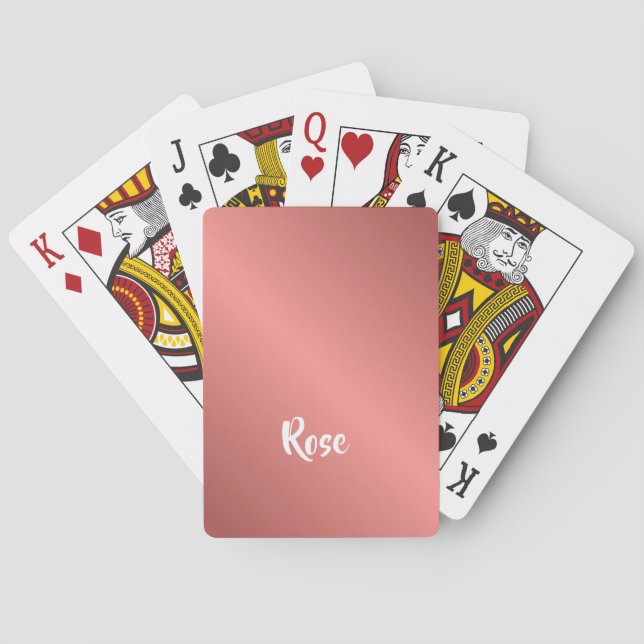 Custom name rose gold playing cards (Back)