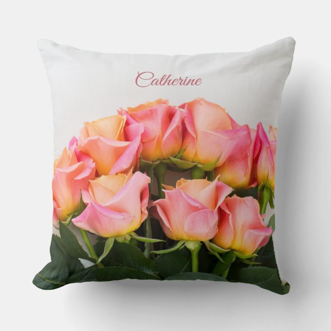 Custom name Roses Cushion (Front)