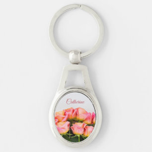 Custom Name Roses Key Ring