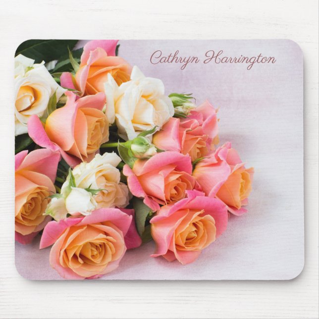 Custom name Roses mouse pad (Front)