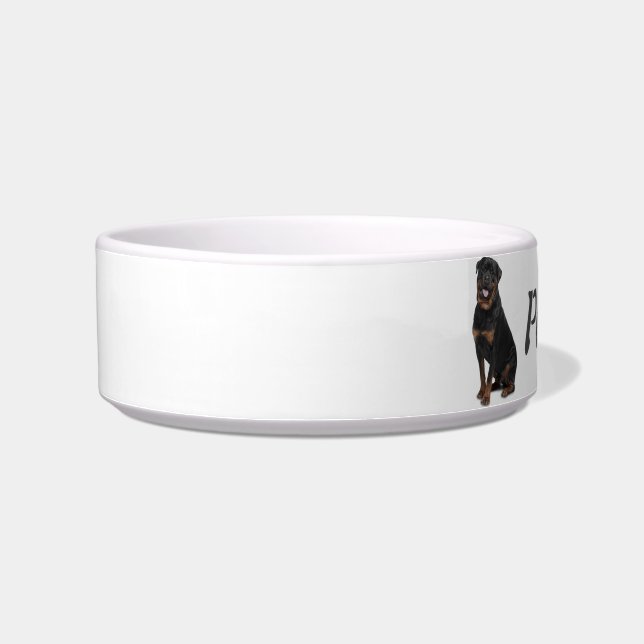Custom Name Rottweiler Dog Pet Animal Bowl (Left)