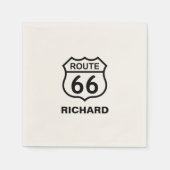 Custom Name Route 66 Sign Paper Party Napkin (Front)